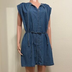 Gilli Blue Denim Cap Sleeve Dress
